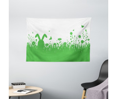 Green Spring Field Easter Wide Tapestry