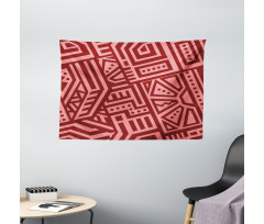 Angled Lines and Dots Wide Tapestry