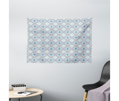 Hand Drawn Square Pattern Wide Tapestry