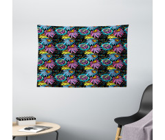 Sixties Colorful Cartoon Wide Tapestry