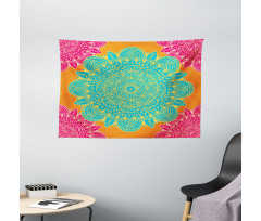 Blossoming Flower Pattern Wide Tapestry