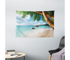 Exotic Palm Tree Ocean Wide Tapestry