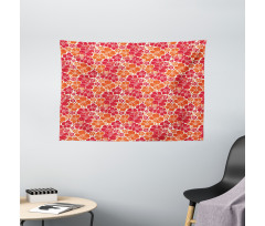 Grunge Petal Silhouettes Wide Tapestry