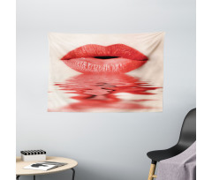 Female Blowing Kisses Wide Tapestry