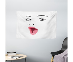 Surprised Facial Expression Wide Tapestry