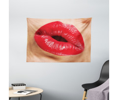 Juicy Lipstick Illustration Wide Tapestry