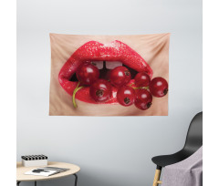 Red Current Berry Branch Image Wide Tapestry