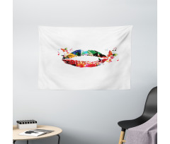 Butterfly and Music Note Wide Tapestry