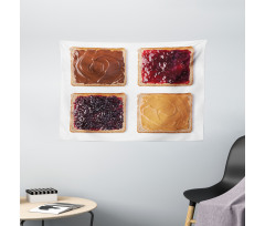 Breafast Toast Design Wide Tapestry