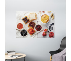 Sandwiches on White Wide Tapestry