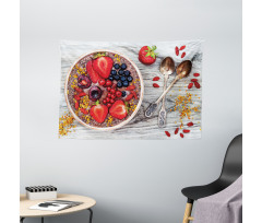 Breakfast Foods Bowl Wide Tapestry