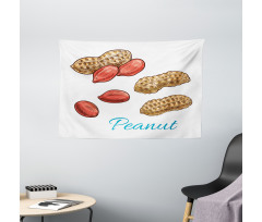 Peanut Sketch of Nut Wide Tapestry