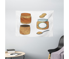 Food in a Jar Pattern Wide Tapestry