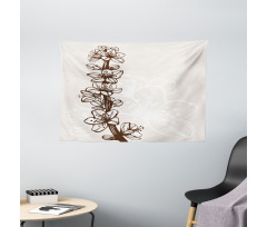 Hand Drawn Petals Wide Tapestry