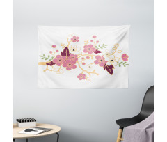 Japanese Garden Art Wide Tapestry