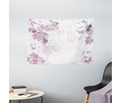 Spring Motif Outline Wide Tapestry