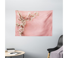 Tree on Pastel Pink Wide Tapestry