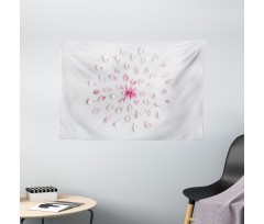 Sakura with Petals Wide Tapestry