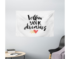 Hand Drawn Brush Lettering Wide Tapestry