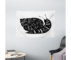 Abstract Snail Silhouette Wide Tapestry