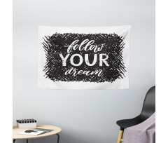 Words Grunge Black Scribble Wide Tapestry