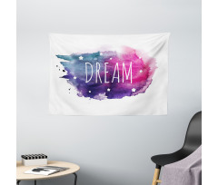 Words with Stars Watercolors Wide Tapestry