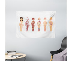 Female Body Anatomy Chart Wide Tapestry