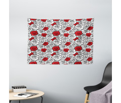 Roses Love Blossom Wide Tapestry