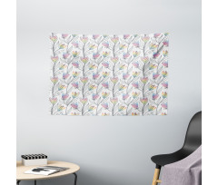 Vibrant Floral Motif Wide Tapestry