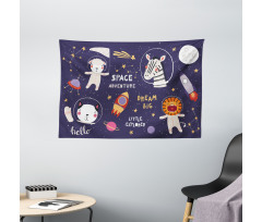 Animal Astronaut Wide Tapestry