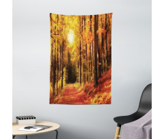 Fall Trees at Sunset Woods Tapestry