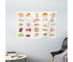 Dessert Concept Sketches Wide Tapestry