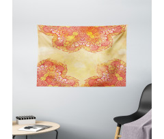 Patchwork Flower Leaves Wide Tapestry