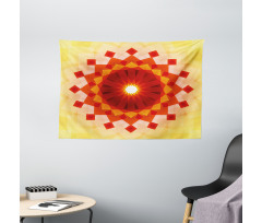 Fluorescent Rays Squares Wide Tapestry