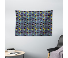Cacti with Modern Theme Wide Tapestry