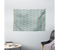 Creative Theme with Dogs Wide Tapestry