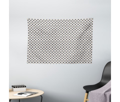 Repeated Fun Animal Prints Wide Tapestry