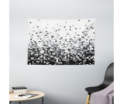 Squares Greyscale Wide Tapestry