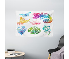 Exotic Fauna and Foliage Wide Tapestry
