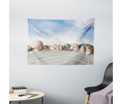 Seashells on Sand Hill Sky Wide Tapestry