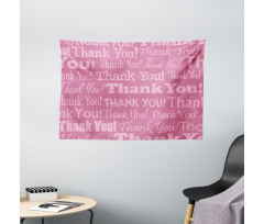 Thankful Message Pink Wide Tapestry