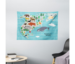 Indigenous Animals Wide Tapestry