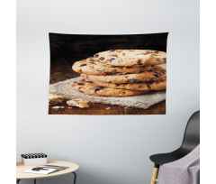 Stacks of Bites on a Table Wide Tapestry