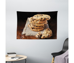 Stacks of Baked Doughy Goods Wide Tapestry