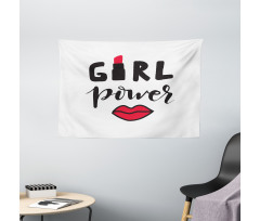 Lipstick in Text Design Wide Tapestry