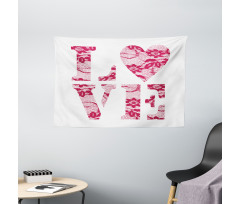 Word Love Vintage Wide Tapestry