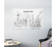 Geometric Drawn Urban Wide Tapestry