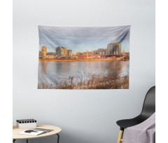 Vertical of City River Wide Tapestry