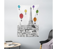 Eiffel Tower and Balloons Tapestry