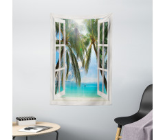 Window to the Exotic Beach Tapestry